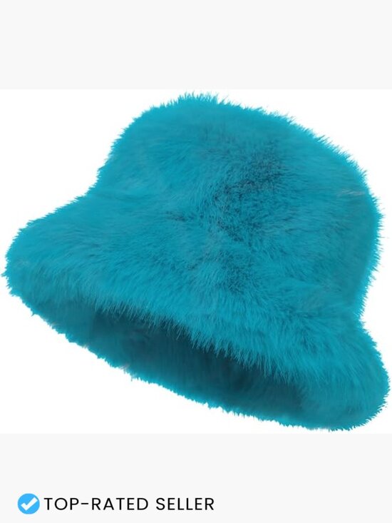 Faux Fur Bucket Hat Winter Warm Fisherman Cap Adjustable Drawstring main image 3